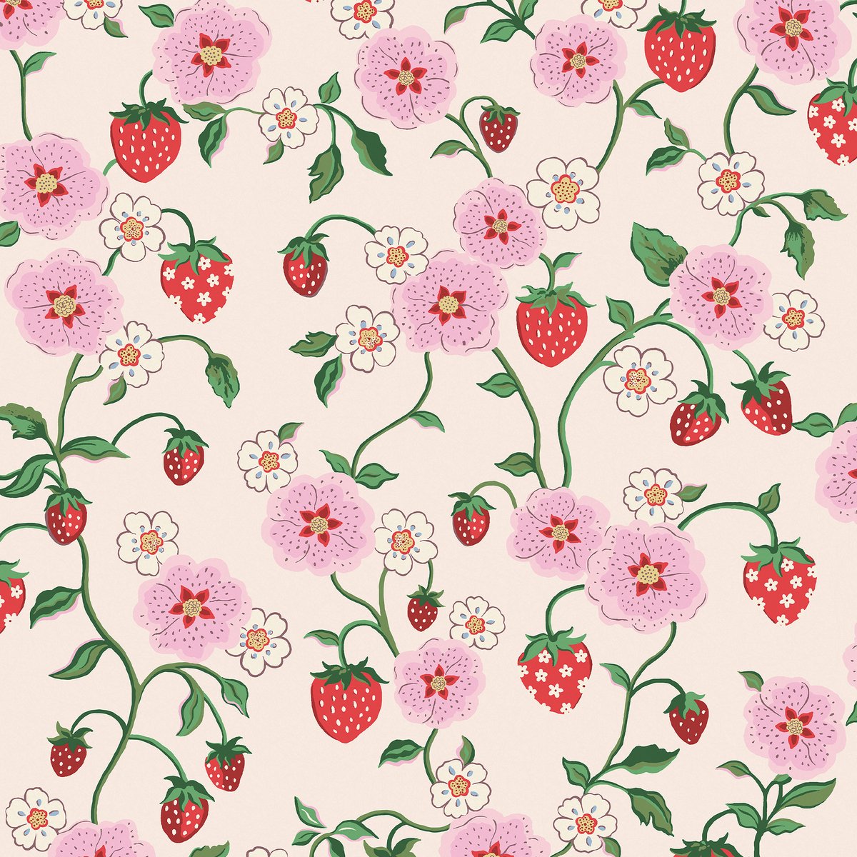 Cath Kidston Vliesbehang Strawberry Spring