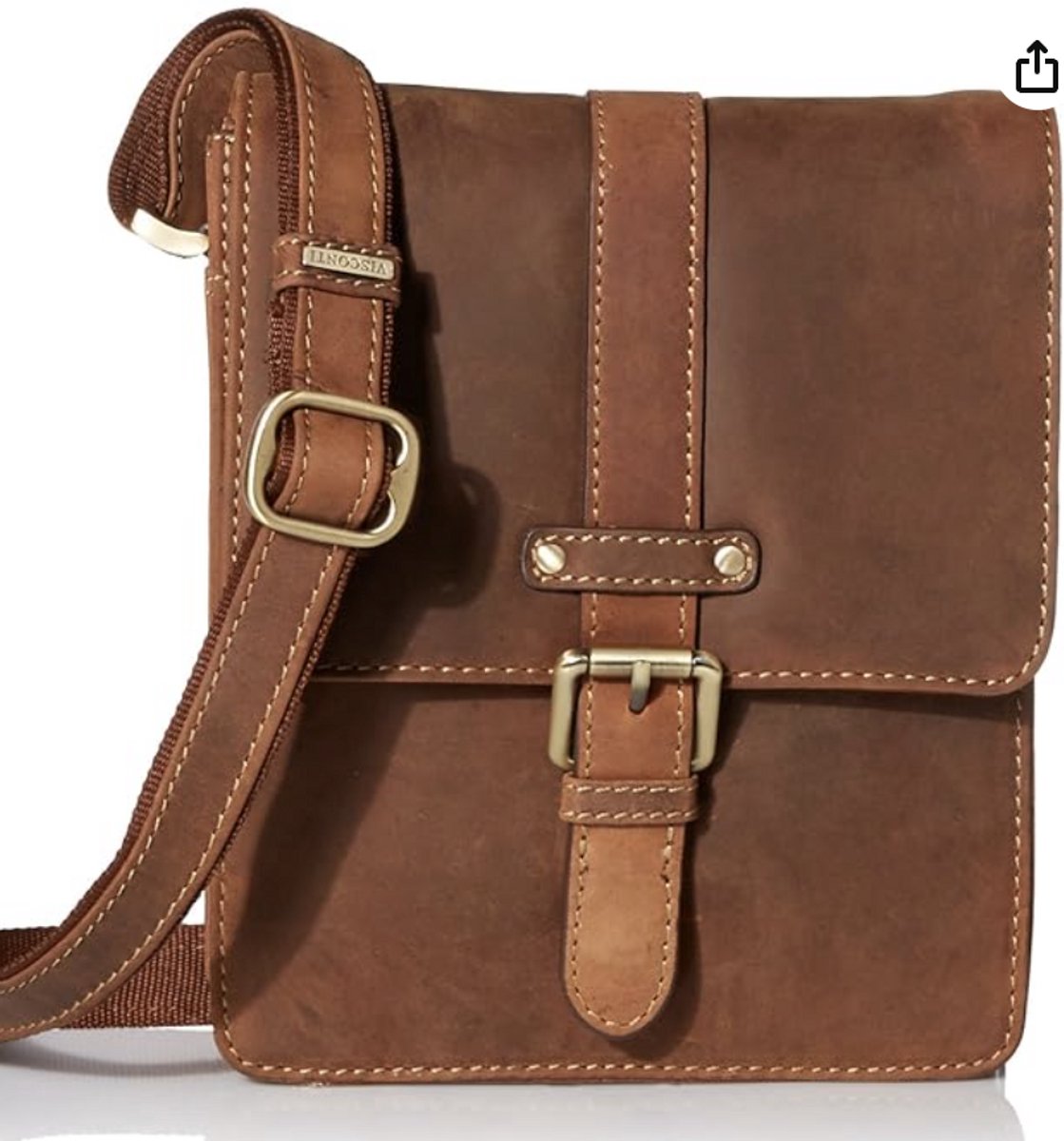 Visconti Cross Body Bag Oil Tan- leder- Geolied leer - kwaliteit