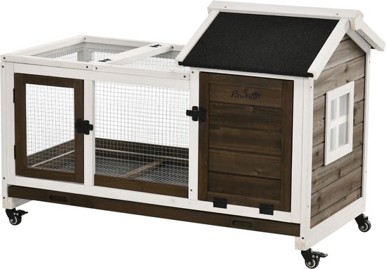 PawHut-konijnenhok-grenenhout-108x58x73,5cm-bruin