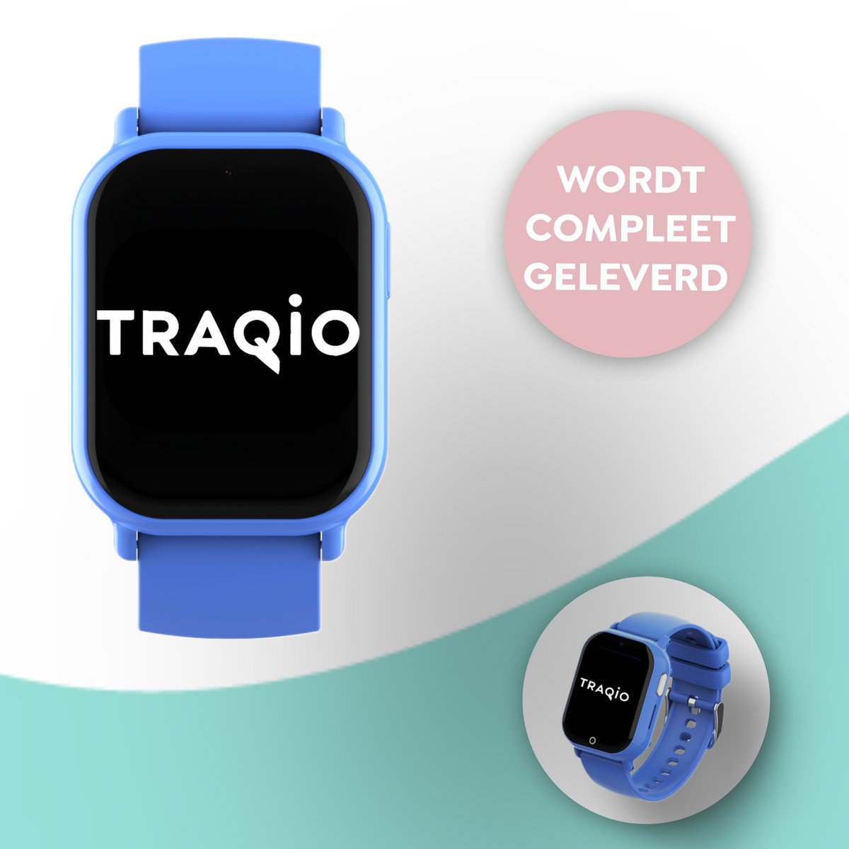 Traqio TRQ04 - GPS horloge kinderen - gps horloge kind - kinderhorloge bellen - gps tracker kinderhorloge - kinderhorloge met gps - kinderhorloge - Kinder smartwatch GPS - GPS horloge school - Blauw