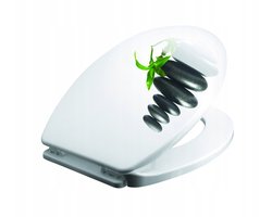 Abattant de toilette Iris, motif galets, blanc