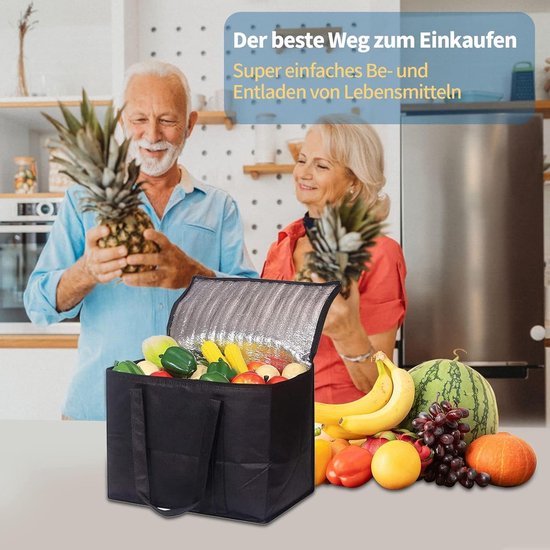 Opvouwbare Koeltas, 51*25,5*33cm Grote Picknicktas, Lunchtas, Thermotas, Geïsoleerde Tas voor Voedseltransport, Kamperen, BBQ, Reizen, Auto, Diepvriestas, Groot van Merkloos — afbeelding 4