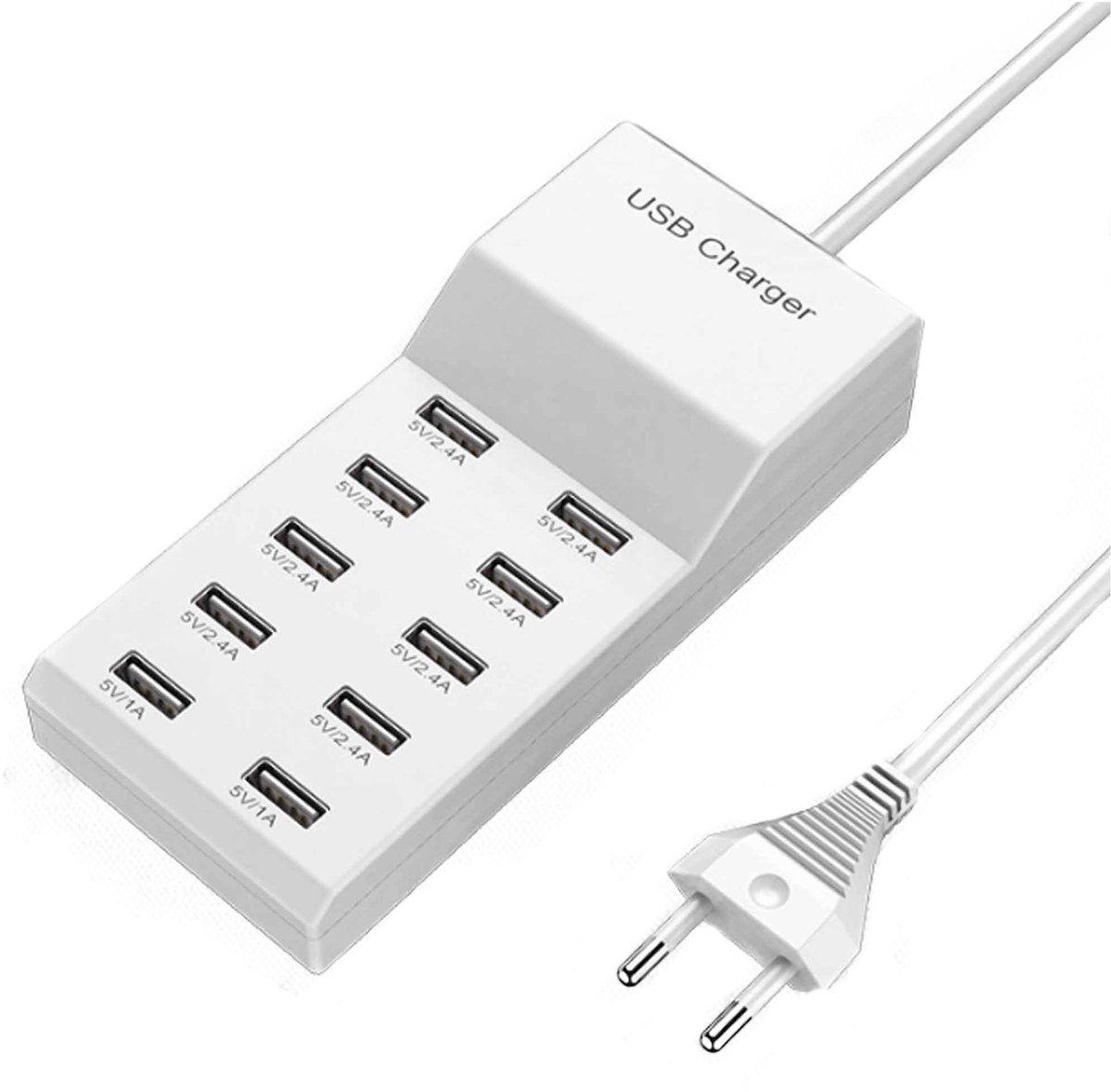 50W Stekkerdoos - Snellader Multipoort - 10 USB - Oplader, Adapter - 1m Verlengsnoer-Mobiele Telefoons & Tablets