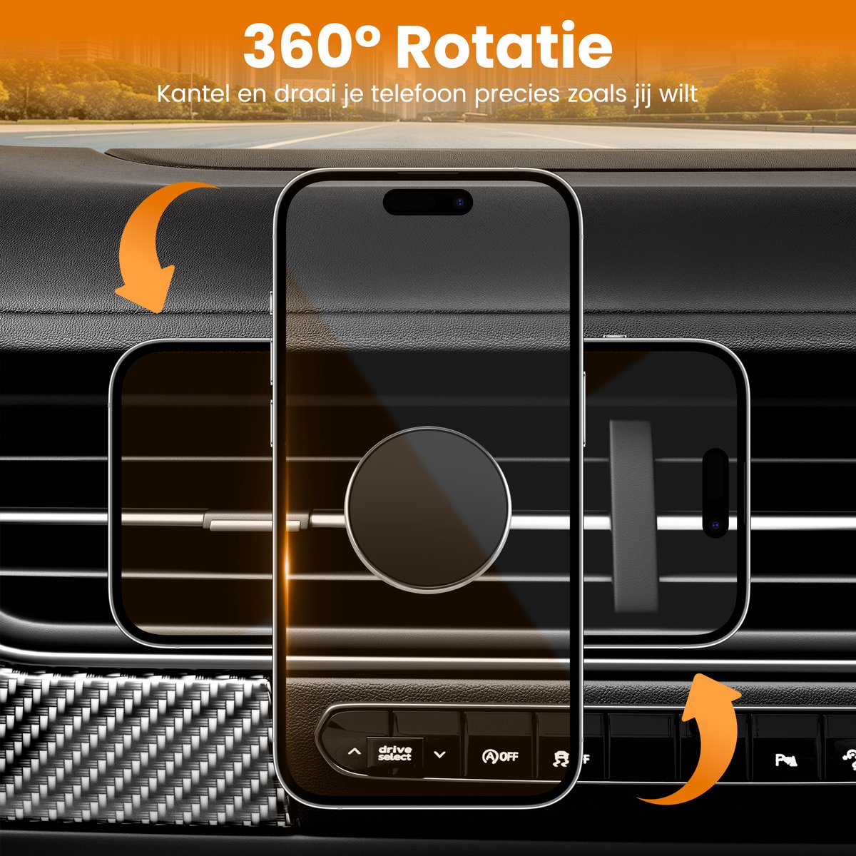 Telefoonhouder Auto - Magnetisch - Metaal & Stevig - Off-Road & Drempel Proof - GSM Mobiel Houder - Autohouder - Universeel - Telefoonhouders Auto Ventilatie – foto 4