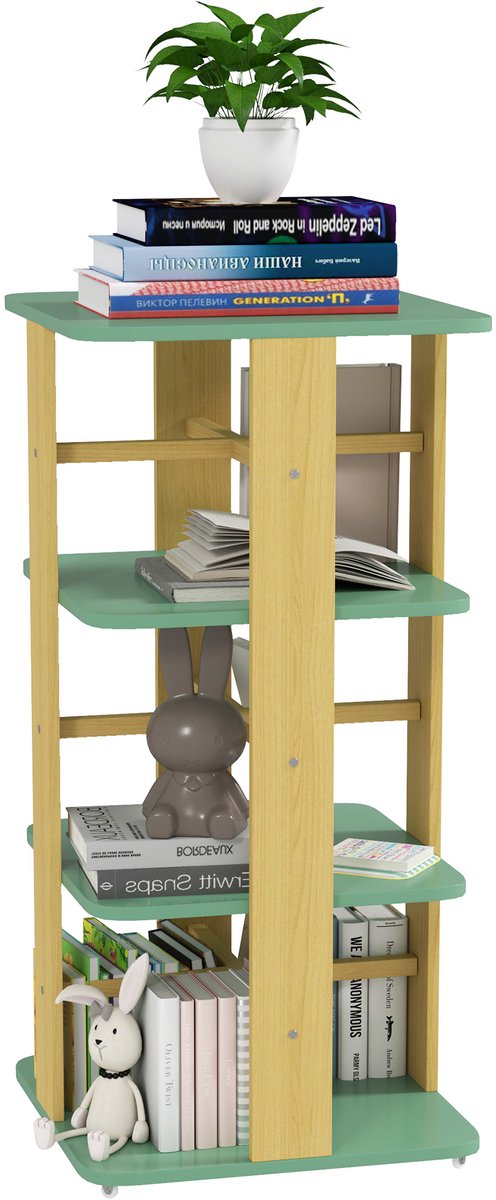 AIYAPLAY-Kinderboekenkast-MDF-48x48x99,5cm-Groen