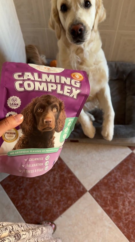 K9 Laboratories Kalmte & Balans - Honden Supplement - Anti Stress, Angst, Agressie - Met Valeriaan, L-tryptofaan & Hennepzaadolie - 60 Stuks