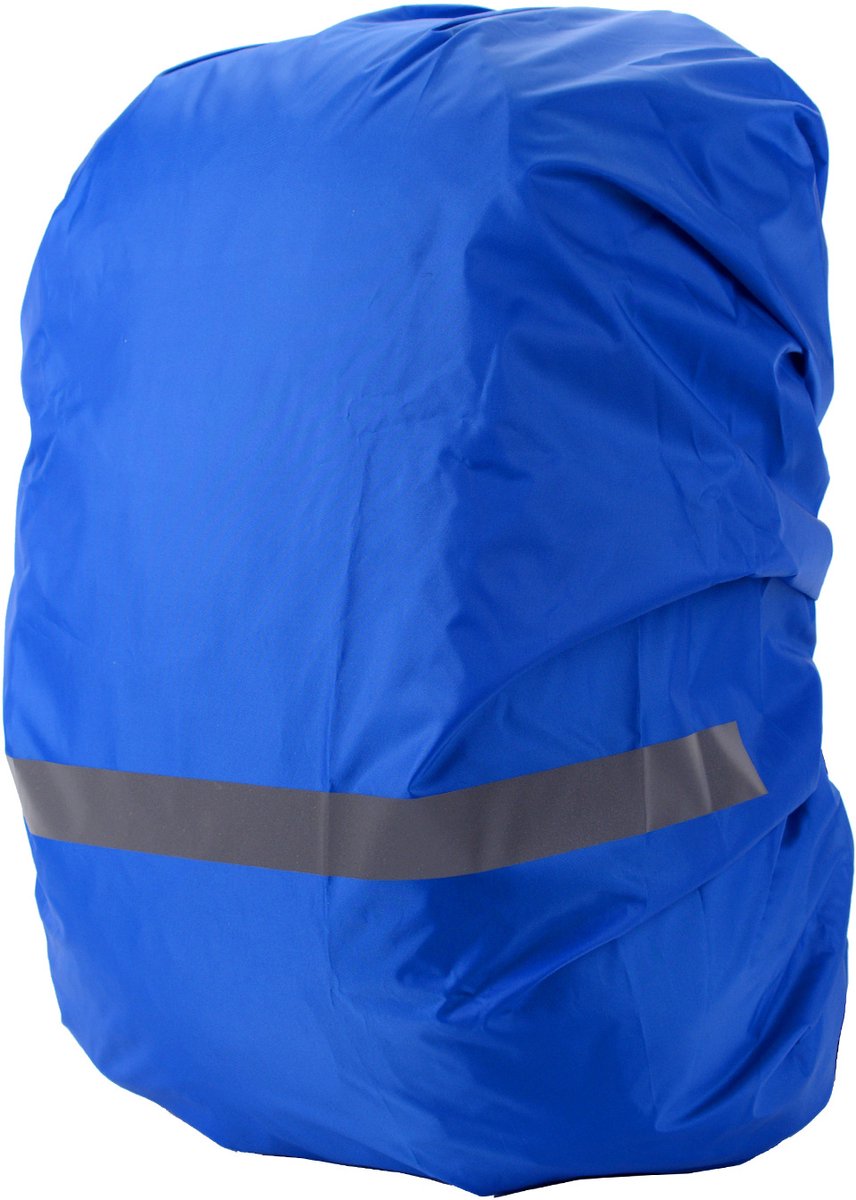 Regenhoes voor rugzakken, water- en winddicht, reflecterende strips, rugzakbescherming, regenhoes, 1 stuk, reflecterende hoes, Geschikt voor Buiten Wandelen, Fietsen, Bergbeklimmen, Kamperen - Koningsblauw (S, 18-25L)