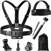 YONO Accessoires Set geschikt voor GoPro Hero 13 12 11 10 - Chest Mount - Stick - Hoofdband - Tas