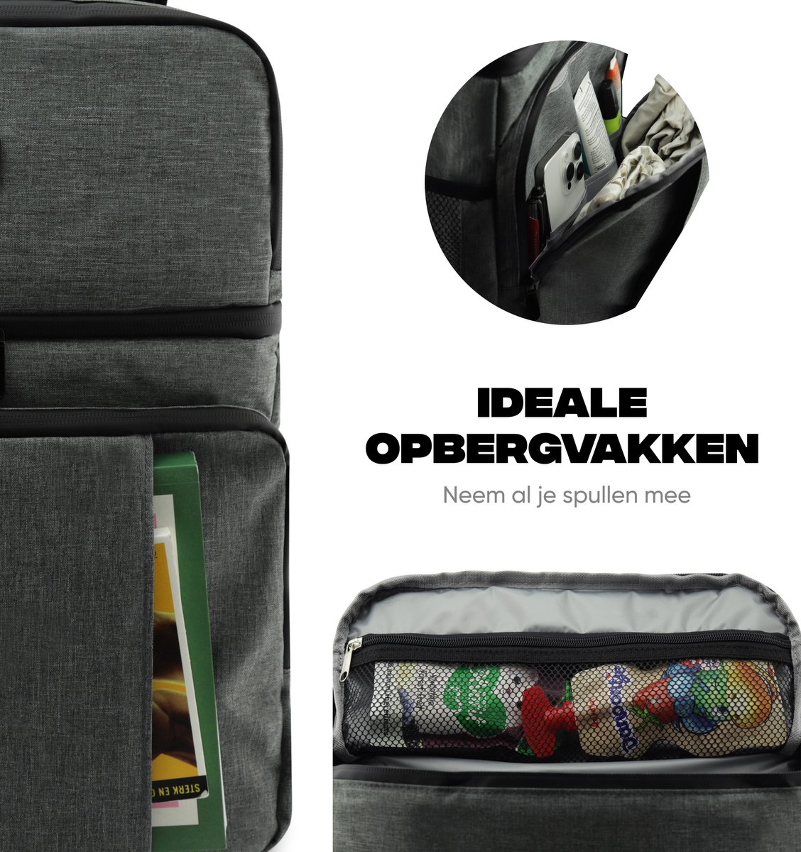 Rockerz Koeltas rugzak - 4 laags geïsoleerde - Incl. 4 koelelementen - 28 liter - Lunchtas - Picknicktas - Capaciteit voor 40x 33 cl blikken of 25x 33 cl flesjes - Slijtvast en duurzaam materiaal - Waterdicht en vuilafstotend - Kleur: Grijs — cadeau in Sport & Outdoor - foto 8