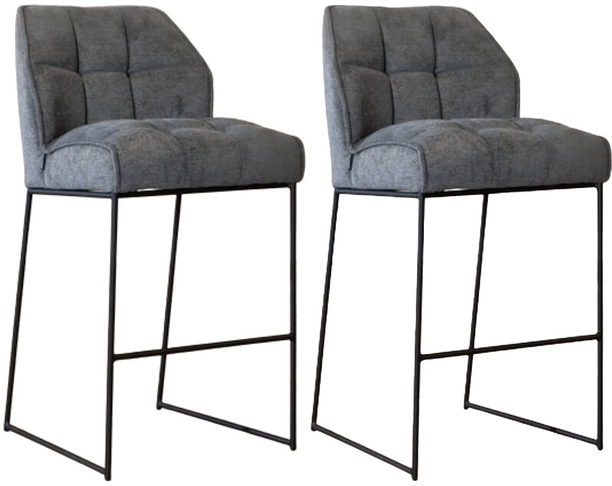 Bronx71® Scandinavische barkruk Jelle antraciet 70 cm - Barkrukken set van 2 - barstoel