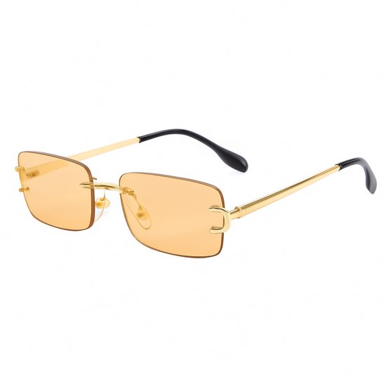 PBLIQ® Zonnebril Randloos - Heren - Dames - Oranje - Goud van Merkloos — afbeelding 3