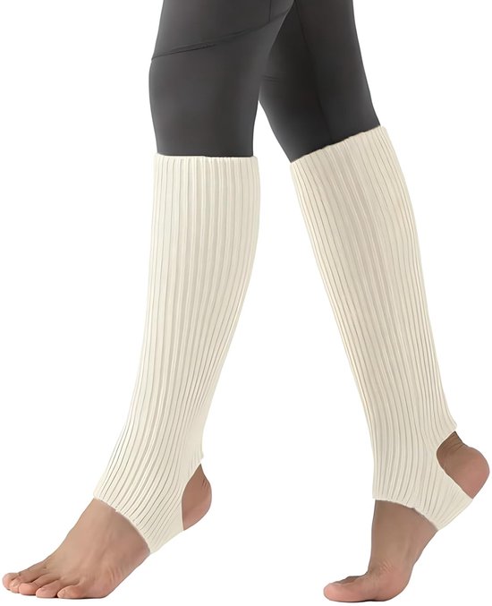 Jambières tricotées pour femme - Chaudes et confortables - Wit - L