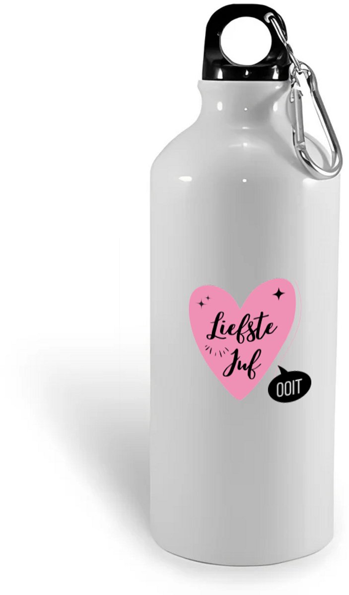Hacebo® - Liefste juf ooit waterfles - Juf - beste juf - school - verjaardagscadeau - afscheidscadeau - kado - gift - water fles - 400ML