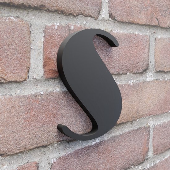 Huisnummer Broadway S zwart - Huisnummerbord - 15 cm - zelfklevend