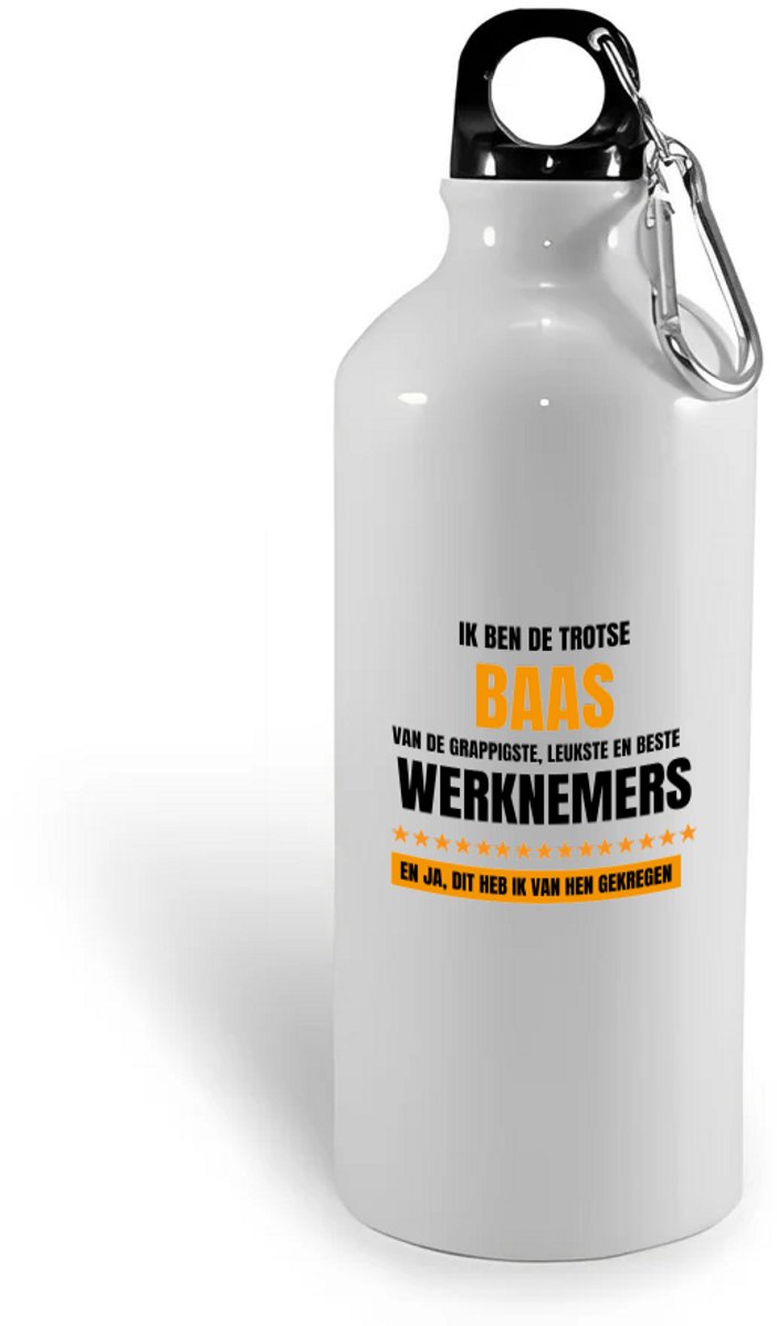 Hacebo® - Trotse baas waterfles - Baas - een baas - werk - afscheidscadeau - verjaardagscadeau - kado - gift - water fles - 400ML