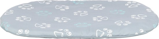 Hondenkussen Trixie - Ovaal Lichtgrijs - Katoenlook, Afneembare Bekleding, 64x41 cm