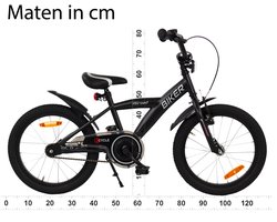 2Cycle Biker kinderfiets 18 inch (5 tot 7 jaar) voor jongens zwart