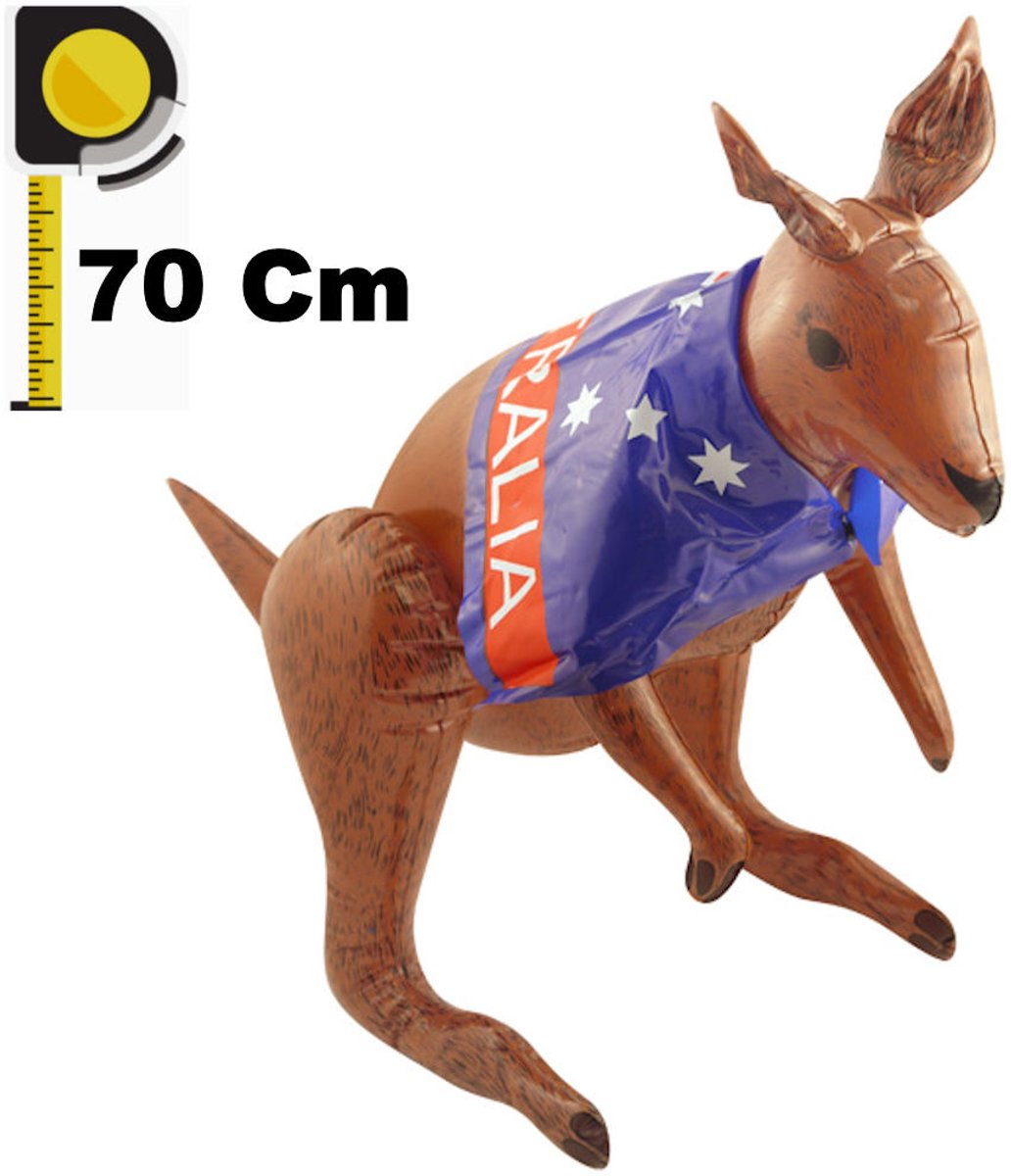 Henbrandt - Opblaasbare Kangaroe met Australische Vlag Print (70cm) - Opblaasdier - Opblaasartikel - Opblaasfiguur Kangaroe / Kangeroe / Kangoeroe