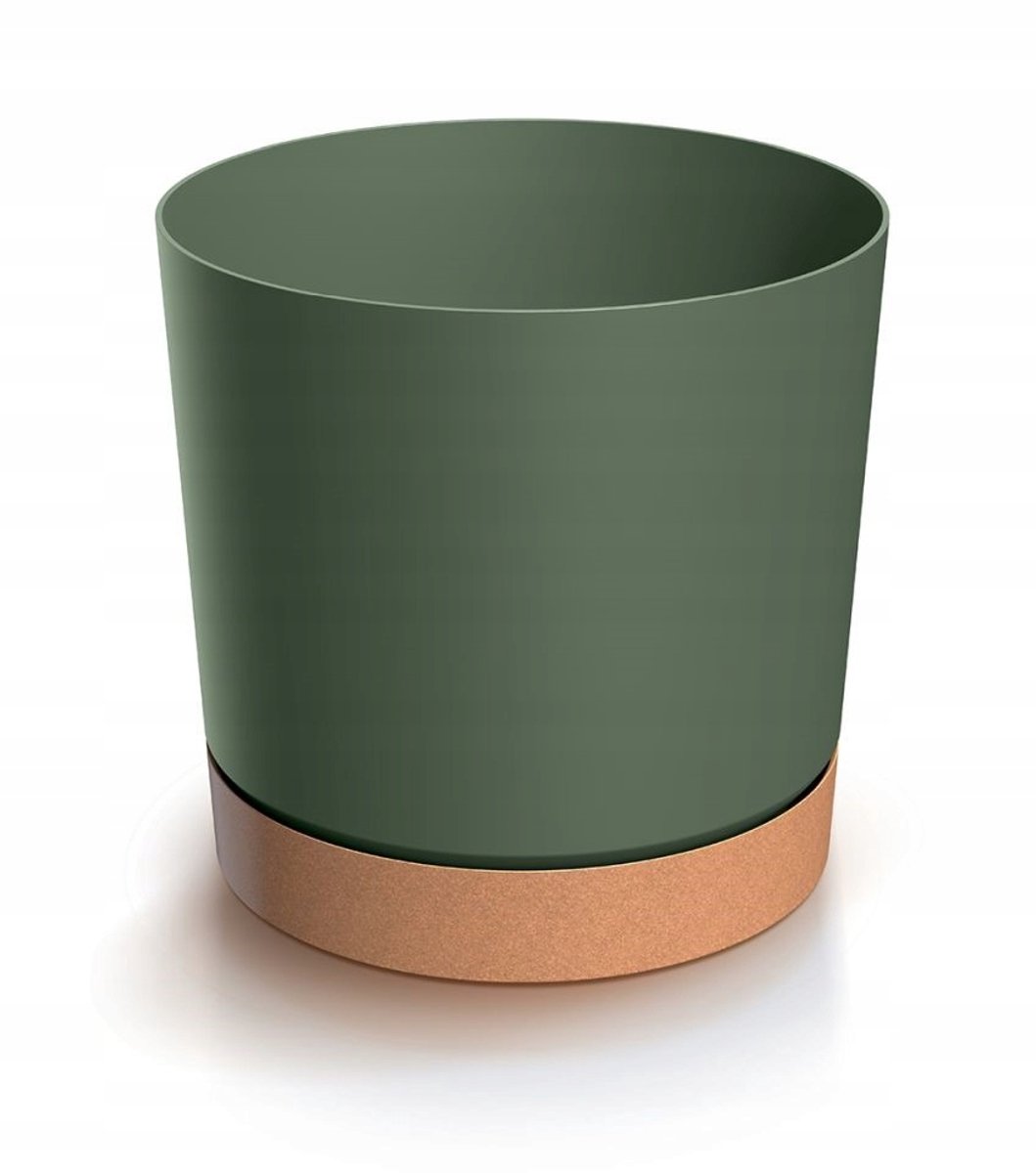 Prosperplast Tubo - Ronde Bloempot - Groen - Met Onderzetter - 10,8 cm