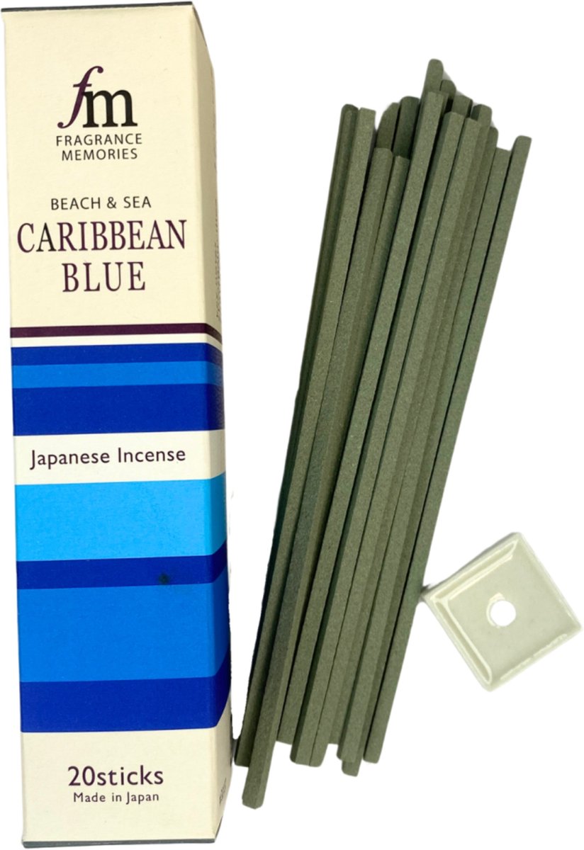 Ruben Robijn Caribbean Blue Fragrance Memories Nippon Kodo wierook stokjes Blauw