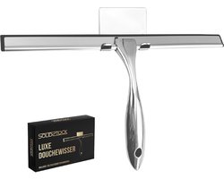 Douchewisser RVS XL - Extra Breed 30 CM - Luxe Trekker Douche - Ophanghaak Zonder Boren - Douche Trekker Chroom