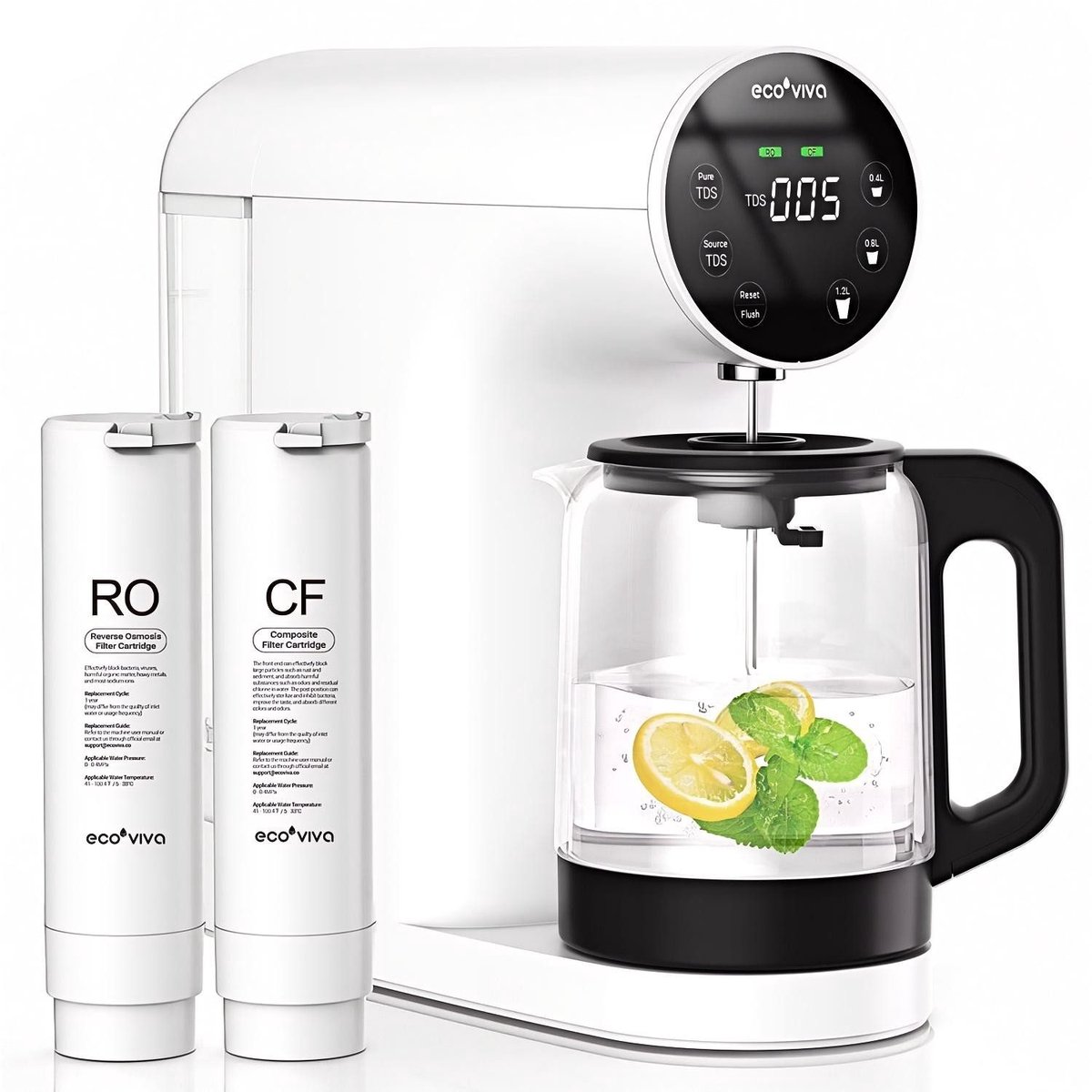 Klarstein RO-systeem vervangingsfilter voor leidingwater, filter voor omgekeerde osmose-filtersysteem, 24 maanden houdbaar, compatibel met PureFina 600 GPD, 1 x vervangende