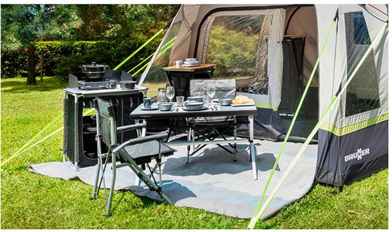 Brunner Accelerate 4 - Campingtafel 120 x 80 x 71 cm - Licht frame - Verstelbare poot - Opbergnet en draagtas van Merkloos — afbeelding 5