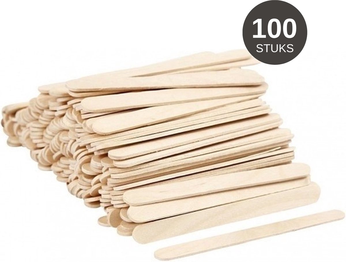 YUBBI Harsspatels voor Gezicht - Waxstokjes - Gelaat Harsen - Wegwerpstokjes - Geschikt voor zachte en harde wax - 100 Stuks