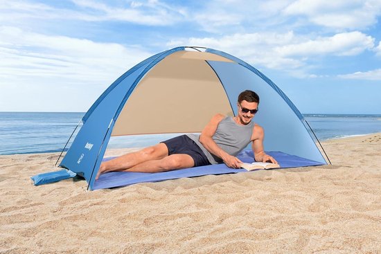 Strandtent 200 x 120 x 95 cm Blauw - Ruime Familie Strand Shelter Beach Tent van Survive — afbeelding 2