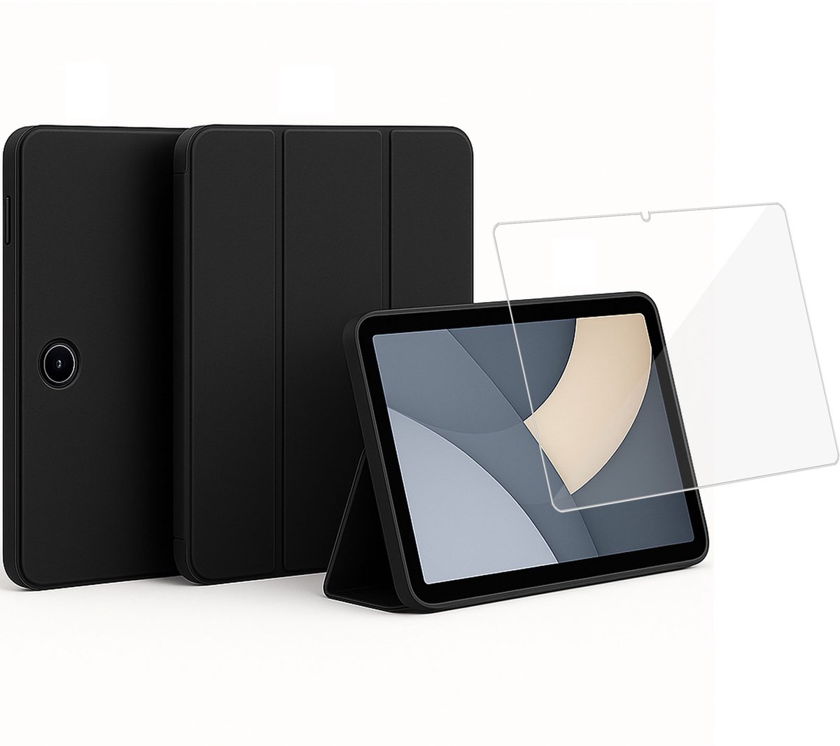 ChiGuard Hoesje & Screenprotector geschikt voor OPPO Pad SE / OnePlus Pad Lite Hoesje – Gehard Glas - Shock Proof Hoesje – Smart Cover - Zwart
