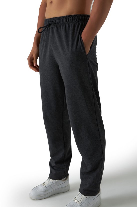 Pantalon de jogging Smith & Solo pour homme, coupe droite, coupe longue, anthracite L
