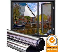 Homewell Isolerende HR+ Raamfolie 90x200cm - Statisch Zonwerende folie met Spiegeleffect - Zilver