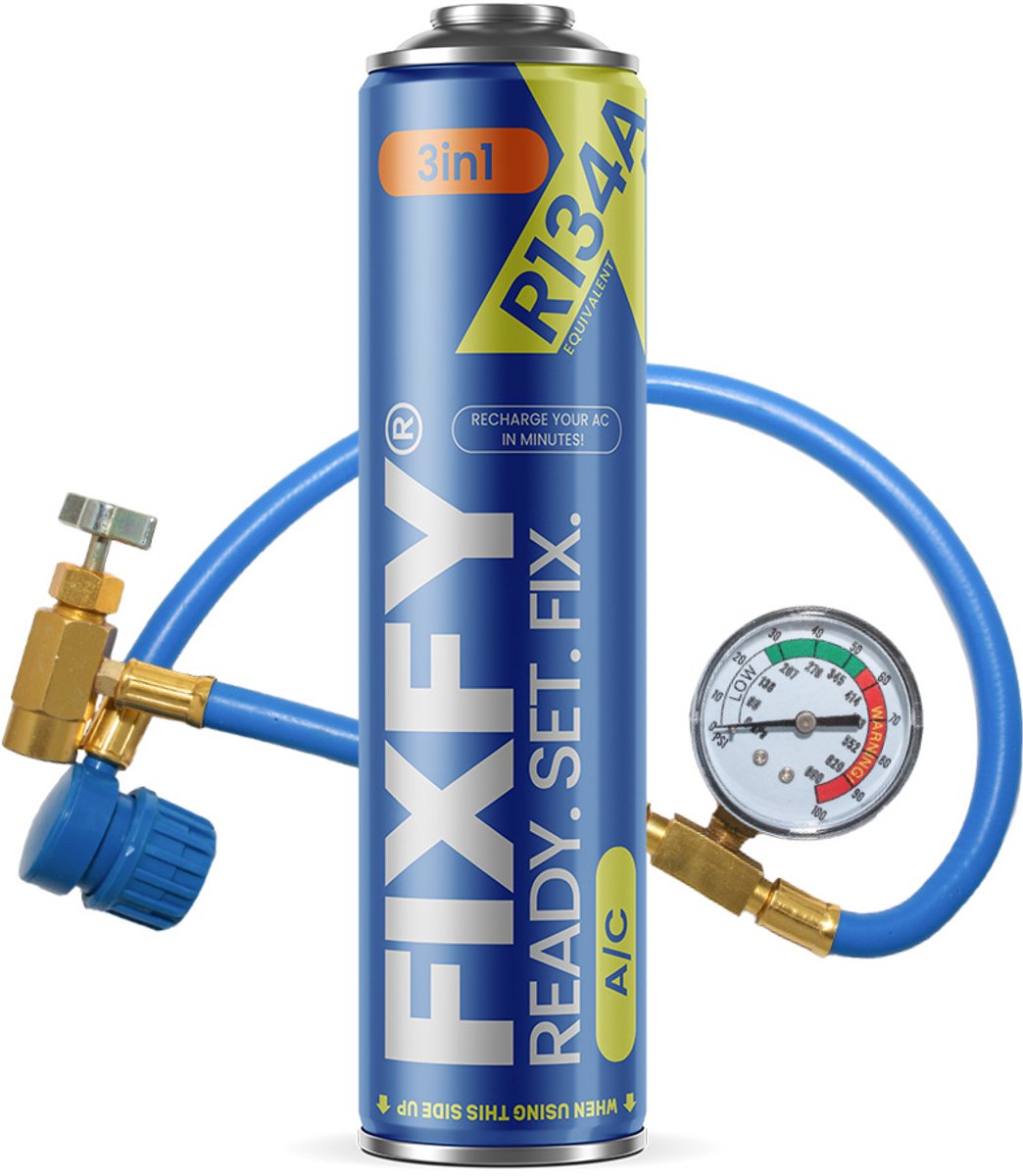 FIXFY 3in1 500ml airconditioning navulgas - GROTE BUS + R134a slang