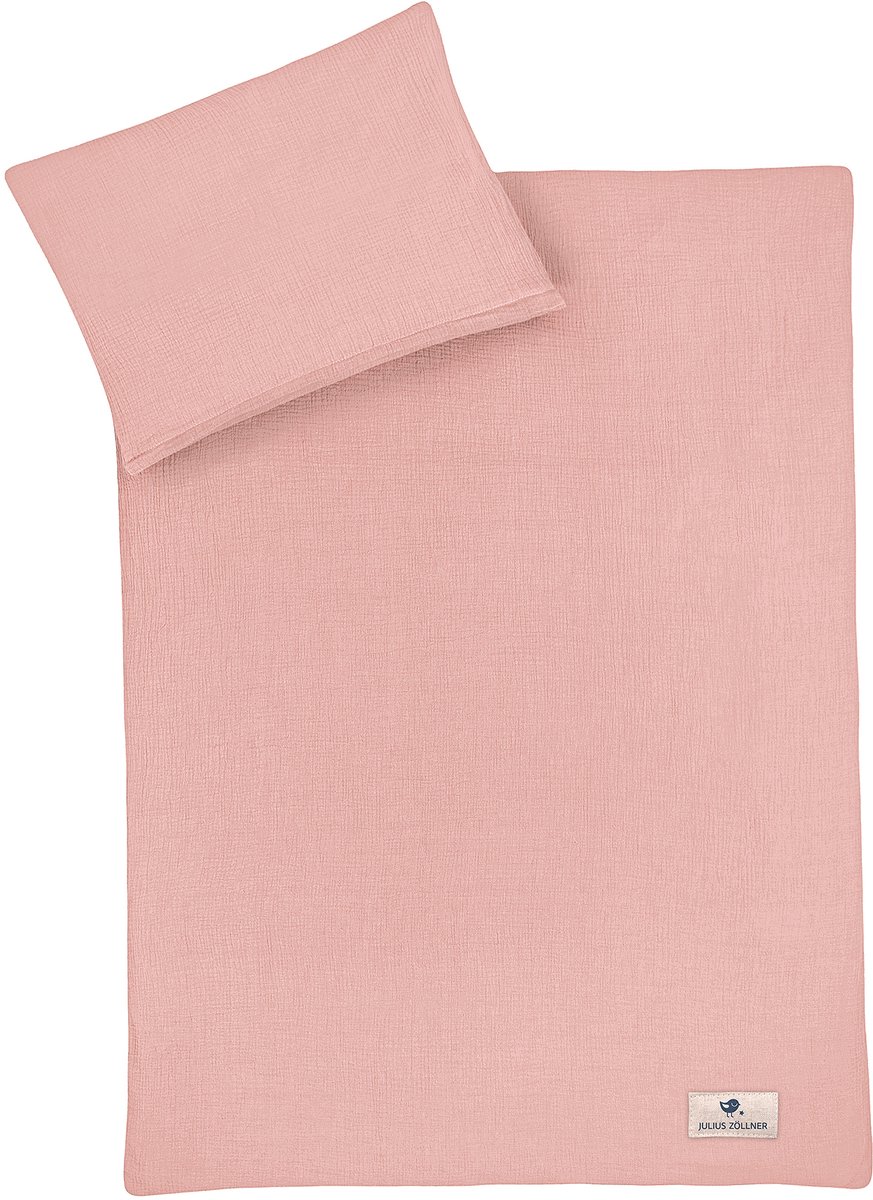 Julius Zöllner babybeddengoed mousseline - dusty rose, maat 100x135 + 40x60 cm