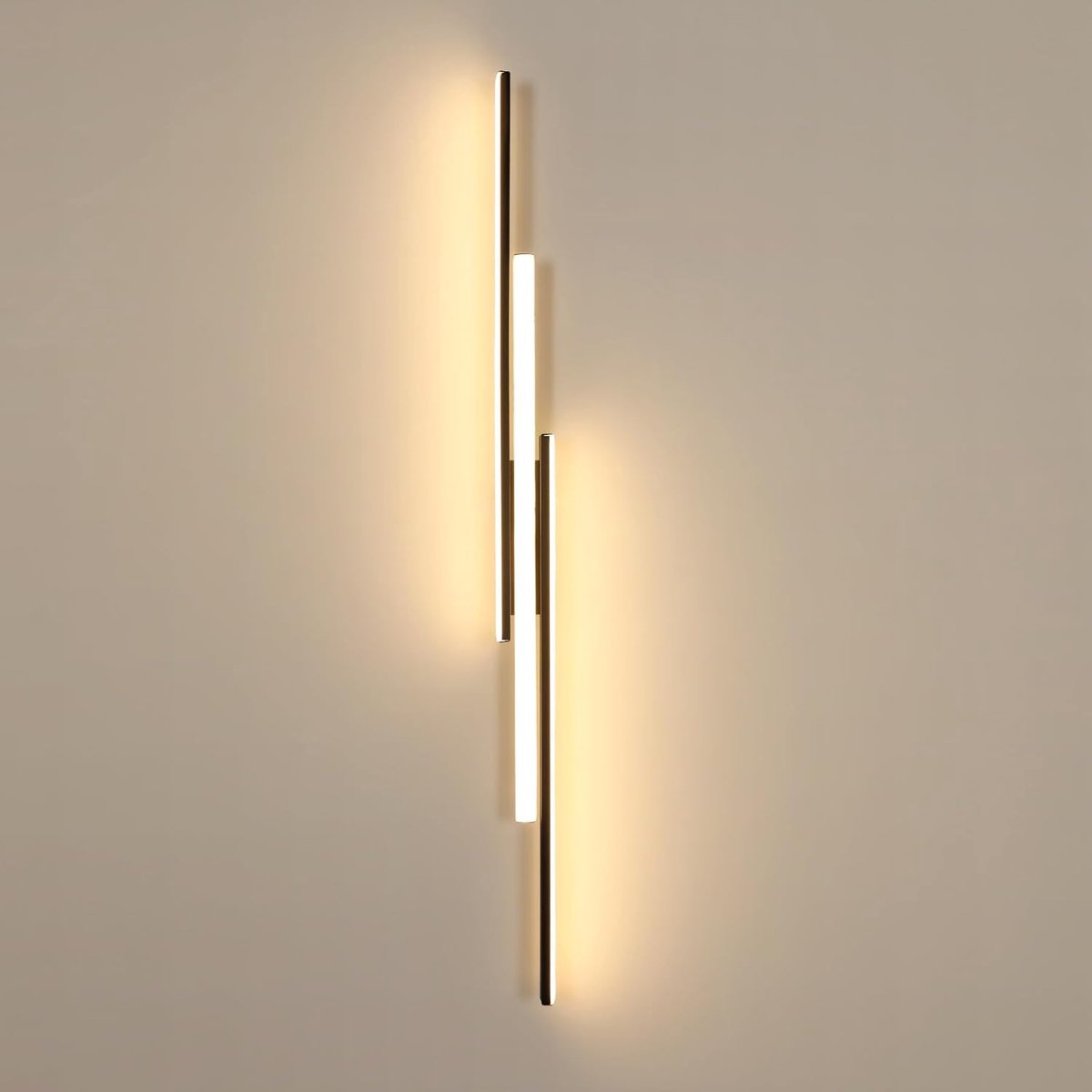 Haobosic - Zwarte LED-wandlamp 24W 2700lm, moderne LED-wandlamp voor binnen 90 cm, 3000K warmwitte wandverlichting voor slaapkamer en gang