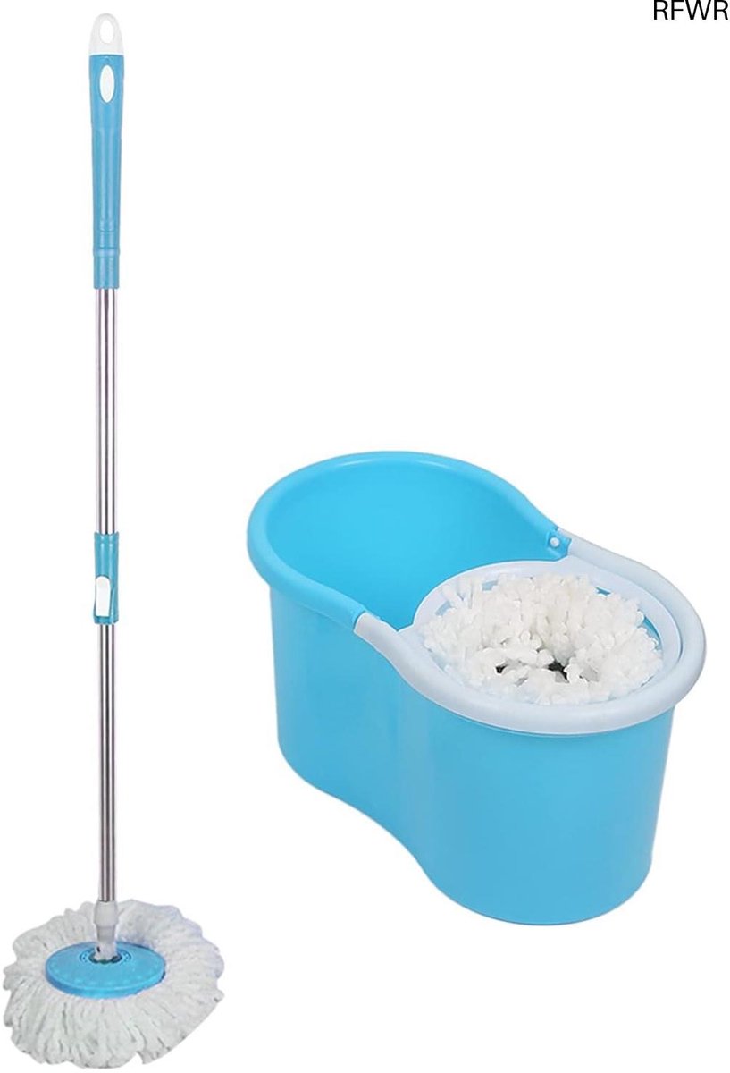 RFWR® Verstelbare Dweilmop Set met Emmer en Rotatiefunctie - Inclusief Microvezel Dweilen