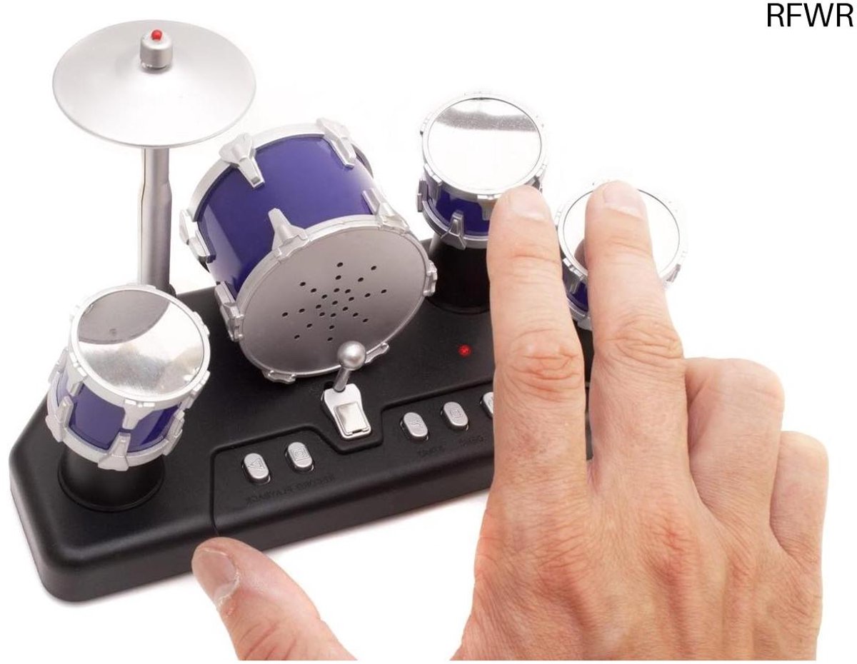 RFWR® Elektronisch Mini Drumstel - Finger Drums met Opnamefunctie en Verlichting
