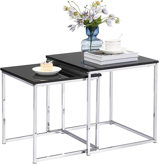 HOMCOM Bijzettafel, rond, salontafel met plank, stalen frame, koffietafel, nachtkastje voor woonkamer, slaapkamer, goud, 60 x 43 cm