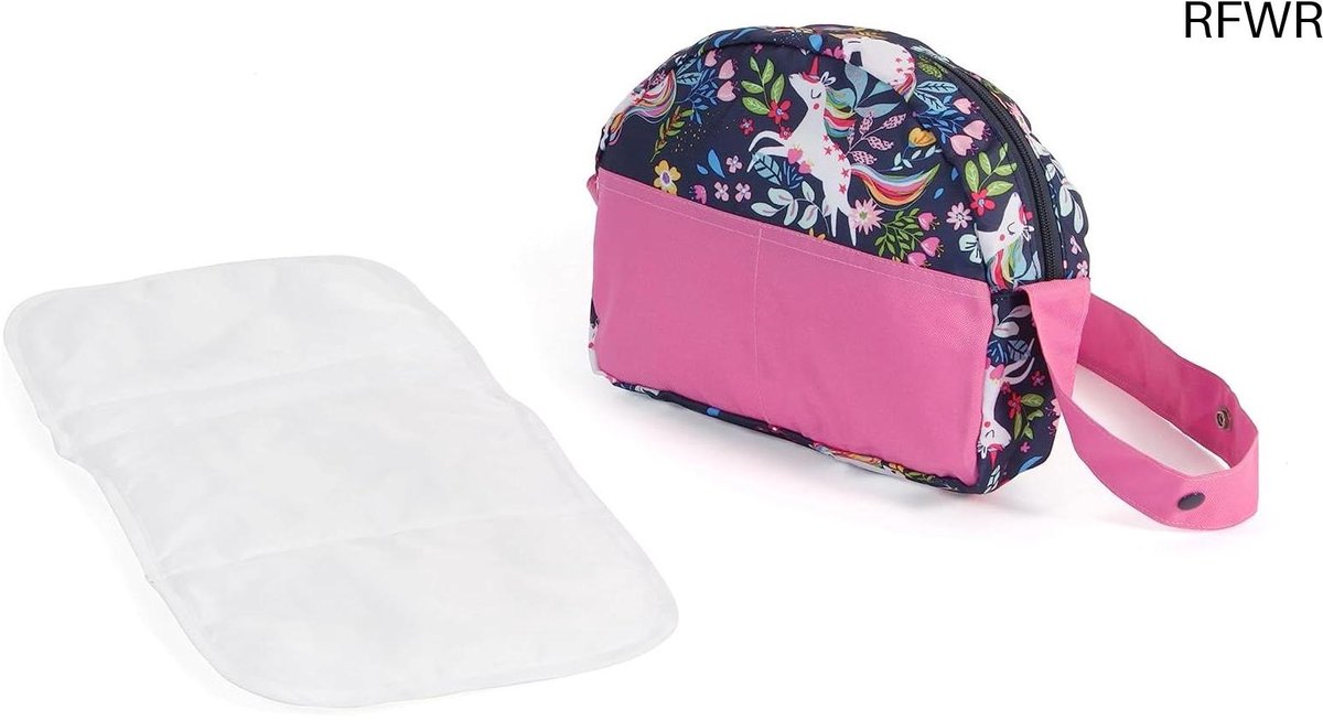 RFWR® Luiertas voor poppen met wasbare aankleedkussen en schouderfunctie in marineblauw