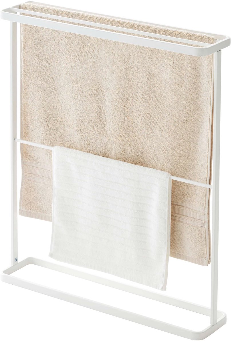 Ibenzoa® Minimalistische Stalen Handdoekhouder voor Drie Handdoeken in Compact Design - Wit