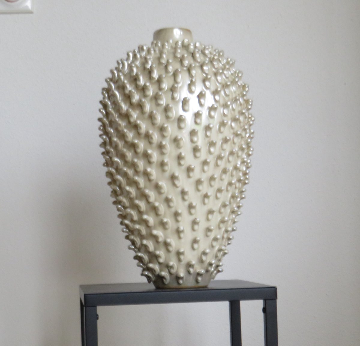 DKNC Handgemaakte Keramische Vaas Parelmoer - Decoratieve Design Vaas - 23 x 23 x 37,5 cm