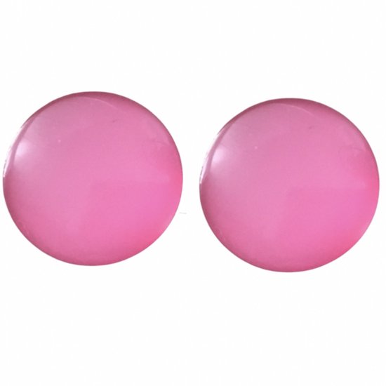 Clip Oorbellen-midden roze- 2.5 cm- geen gaatje- Charme Bijoux