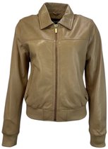 Veste courte grise en cuir véritable pour femme – Alea