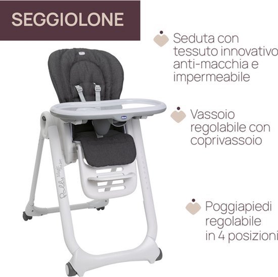 Chicco - Polly Magic Relax - Kinderstoel - Grey Melange