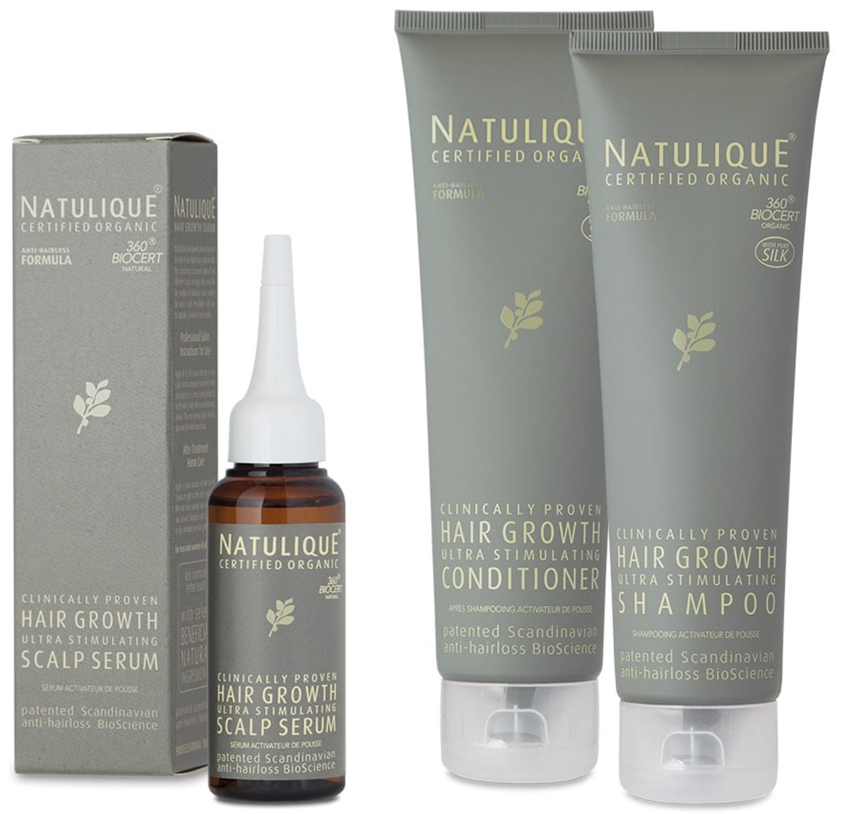 NATULIQUE TRIPPLE PACK - Anti Hair Loss Shampoo + Conditioner + Serum 2 x 150ml + 50ml