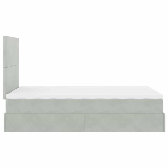 vidaXL - Ottoman - lit - avec - matelas - 120x190cm - velours - gris clair