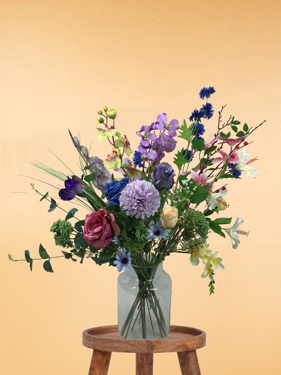 The Bloomistic® – Zijden Boeket – 70-80 cm hoog – Kunstbloemen – 25 stelen – moederdag – nepbloemen – housewarming cadeau – decoratie – decoratie woonkamer