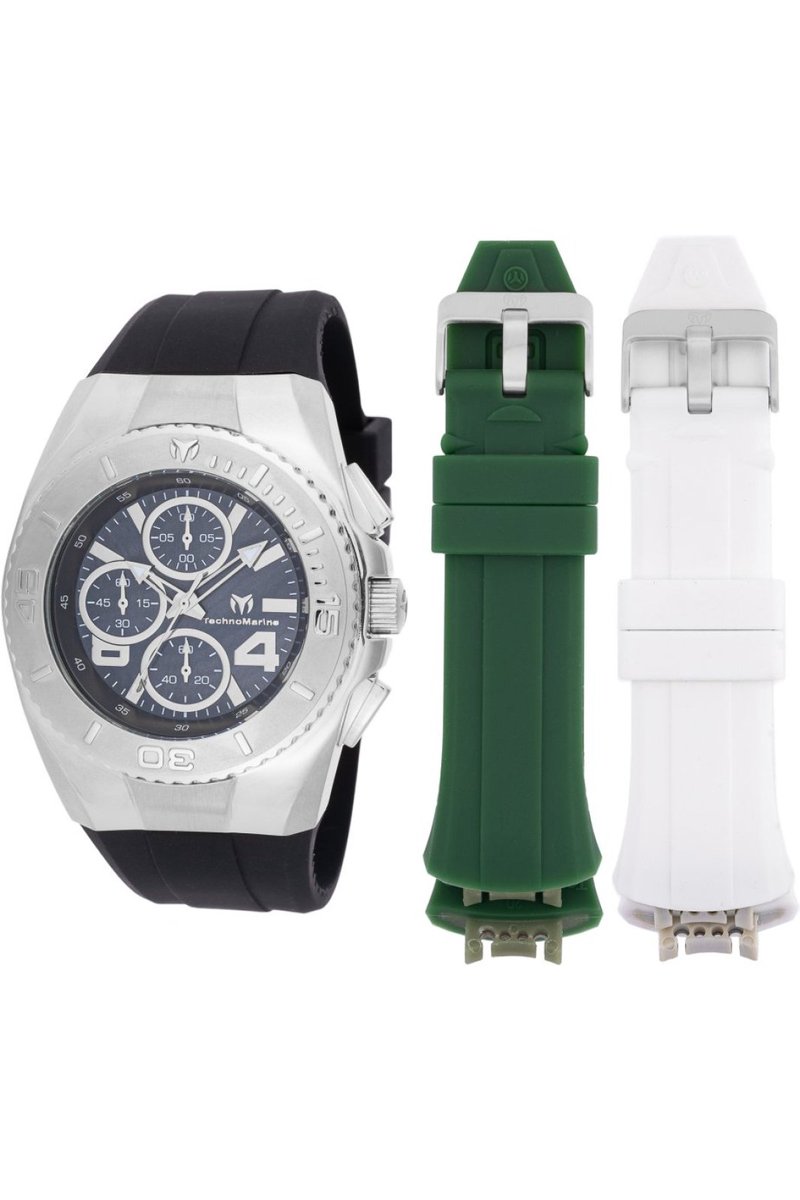 TechnoMarine Cruise TM-124029 Heren Horloge - Waterdicht - Analoog - Quartz Uurwerk - Roestvrij Staal met zwarte Wijzerplaat - 43mm