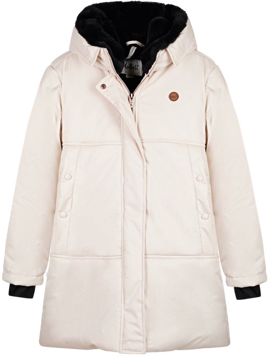 NoBell' - Belvine Long Jacket with hood - Beige - Maat 134-140