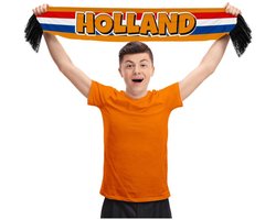 Holland Sjaal – Oranje Rood Wit Blauw met Zwarte Franjes | Warm & Stoer | EK, WK & Koningsdag Accessoire